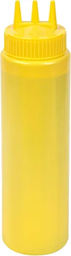 Vista 22 de Paquete de 6 botellas de plástico para apretar, transparentes, 12 onzas, punta de triple dispersión, 2.25 x 2.25 x 6.75 pulgadas por Restaurantware
