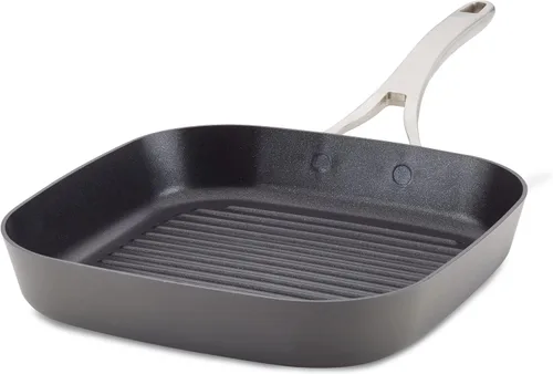Vista 10 de Anolon Allure - Sartén para parrilla cuadrada profunda, anodizado duro, antiadherente, 11 pulgadas, color gris oscuro