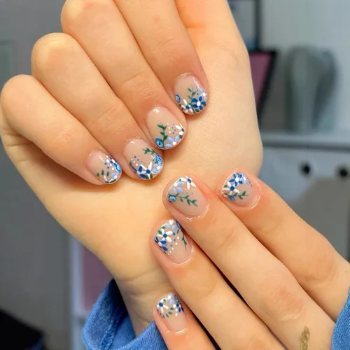 Vista 18 de Juego de 24 uñas postizas cuadradas cortas a presión, 3D, para primavera y verano, reutilizables, color naranja, uñas postizas a presión, lindas