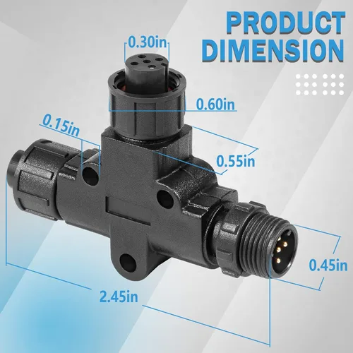 Vista 6 de NMEA 2000 (N2k) (Tee) - Conector en T Accesorios para barcos Garmin Lowrance Simrad B&G Navico Networks, IP67 impermeable, conexión estable