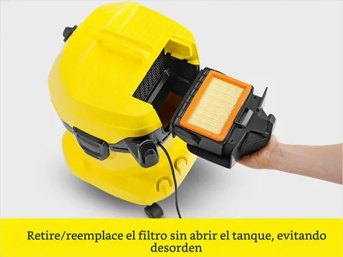 Vista 10 de Karcher WD4 aspiradora para agua y polvo, multiuso, con motor de 1800 V, diseño que ahorra espacio.