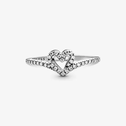 Vista 3 de PANDORA Jewelry - Anillo brillante de plata de ley con circonita cúbica talla 75 Metal precioso Zirconia cúbica