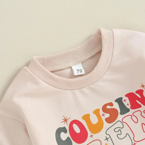 Vista 2 de Lamuusaa Ropa de bebé recién nacido, sudadera con cuello redondo y cuello redondo, 2 piezas, ropa de invierno 0-3T