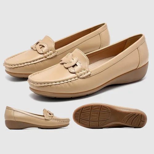 Vista 8 de Cestfini Penny Loafers for Women Shoes Dressy Casual, Wedge Heel Shoes Comfort for Work, Slip On Braided Moccasins Driving Closed Toe Shoes