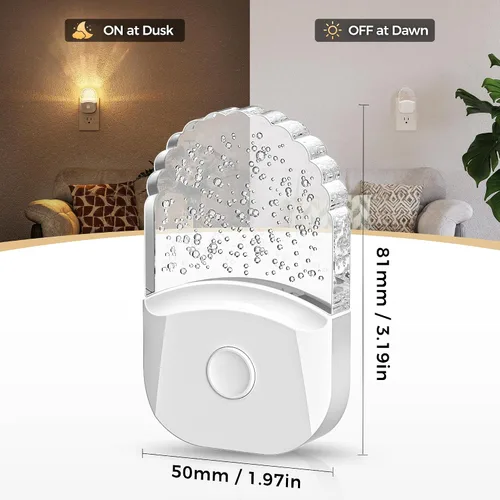 Vista 3 de DORESshop Luces nocturnas enchufables a la pared [paquete de 2] 3CCT luz nocturna LED con sensor de atardecer a amanecer, luz nocturna enchufable