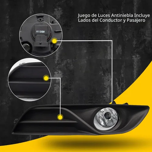 Vista 4 de Luces antiniebla compatibles con Nissan Sentra 2013 2014 2015 lente transparente parachoques conducción luces antiniebla par + cableado + kit