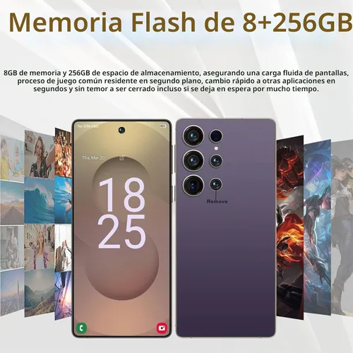 Vista 5 de 25 teléfono ultra desbloqueado, 8GB+256GB Android 14.0 teléfono Gris