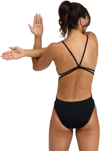 Vista 2 de Arena Traje de baño Performance Circle Stripe Lace Back para mujer