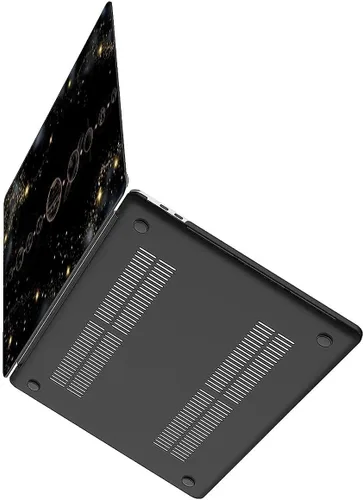 Vista 3 de Funda para MacBook Pro de 13 Pulgadas, Patrón de Planetas Negros Alineados, Estuche Duro de Plástico para MacBook Pro Retina 13 A1425/A1502
