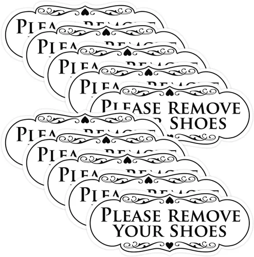 Vista 10 de Por favor, quítese los zapatos - Letrero de diseño