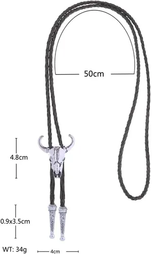 Vista 464 de Jeilwiy Corbata de bolo para hombre, corbata de vaquero occidental, collar de corbata de bolo dorado, corbata de cuero, corbata de Halloween