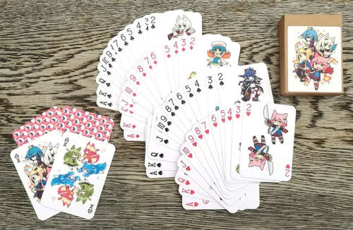 Vista 3 de Naipes de anime # Baraja de póquer 54 cartas todas diferentes # NAGA U Kawaii Anime Chibi Cute Manga