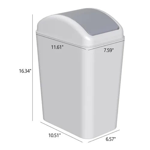 Vista 3 de Taysisiter - Cubo de basura de plástico de 4.5 galones con tapa, cubo de basura delgado con parte superior, 3 paquetes Small Plastic Garbage Bin