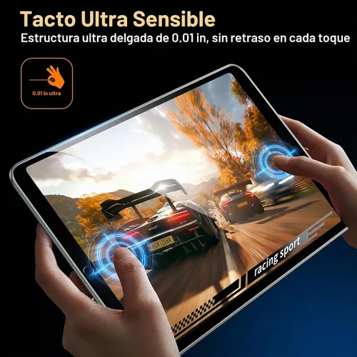 Vista 4 de Paquete de 2 protectores de pantalla para iPad Pro 10.5 Película de vidrio templado transparente resistente a los arañazos compatible con iPad Air