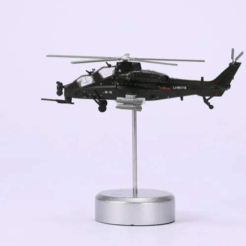 Vista 4 de 1:100 Aleación China Armado WZ-10 Helicópteros Modelo de Aeronave Militar Modelo de Aeronave Simulación Aviación Ciencia Exposición