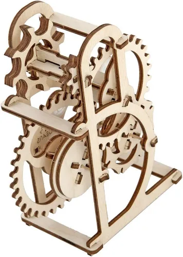 Vista 3 de Ugears, dinamómetro rompecabezas mecánico modelo 3D.