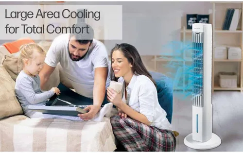 Vista 7 de Arctic Air Tower+ - Enfriador evaporativo para interiores con función de ventilador oscilante y silenciosa, temporizador de apagado automático, 4