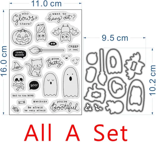 Vista 2 de Juego de sellos y troqueles transparentes para hacer tarjetas, plantillas de corte para álbumes de recortes, álbum de fotos, papel decorativo