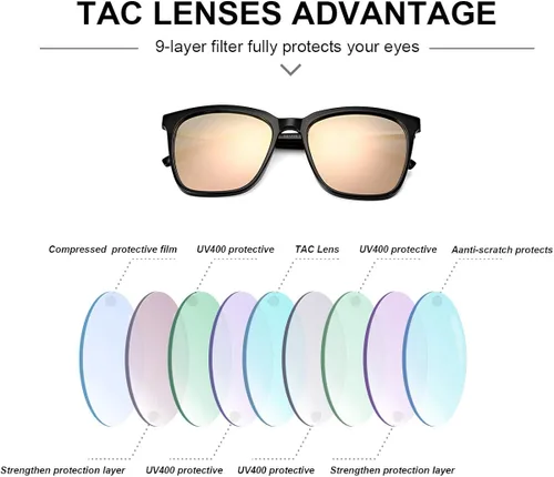 Vista 5 de SIPHEW Gafas de sol polarizadas para mujer gafas de sol espejadas gafas de gran tamaño de moda con protección UV400