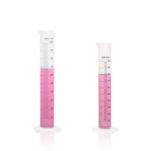 Vista 11 de Juego de cilindros de medición de 33.8 fl oz con cepillo de limpieza, vidrio de borosilicato, base hexagonal y pico, clase B, LVE008