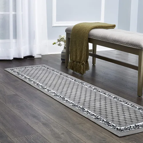 Vista 7 de Home Dynamix Premium Aydin - Alfombra tradicional con diseño floral de diamantes, azul/marfil, 1.9 x 7.2 pies