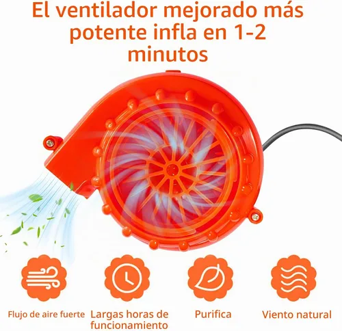 Vista 3 de Wittocs Inflatable Costume Fan Replacement, Mini Blower Fan Dinosaur Pump for Inflatable Costume Blow Up Naranja