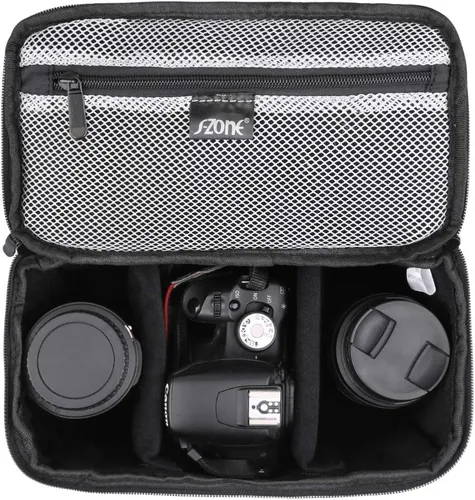 Vista 2 de Bolsa acolchada plegable S-ZONE para cámara DSLR SLR TLR Sony Canon Nikon o Flash