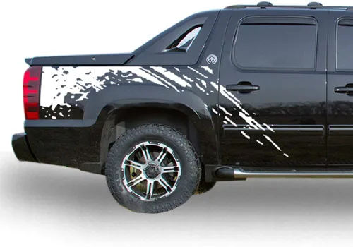 Vista 6 de Bubbles Designs Bed Mud Splash - Adhesivo de vinilo compatible con Chevrolet Avalanche 2007-2013 (negro)