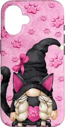Vista 32 de Black Cat Halloween Gnome Decor Cute Pattern for Cat Mom Case for iPhone 17