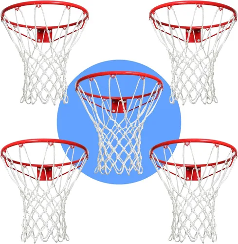 Vista 8 de LAO XUE Red de Baloncesto para Exteriores, (7.16 oz) 12 Bucles Red de Baloncesto Profesional de Servicio Pesado de Repuesto, Resistente a Todo Clima