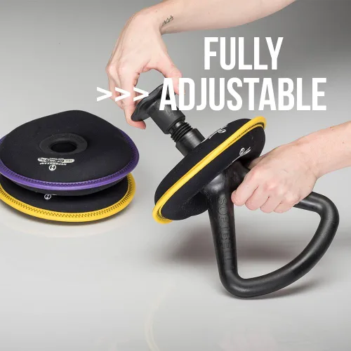 Vista 4 de Hyperwear SoftBell - Juego de pesas rusas ajustables, discos de peso suaves recubiertos de vinilo con base de goma, equipo versátil de gimnasio