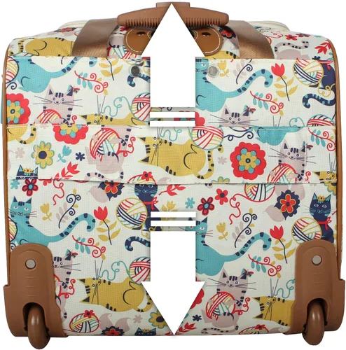 Vista 5 de Lily Bloom Designer - Maleta de viaje de 15 pulgadas para viajes cortos fin de semana negocios equipaje ligero maleta de 2 ruedas giratorias bajo