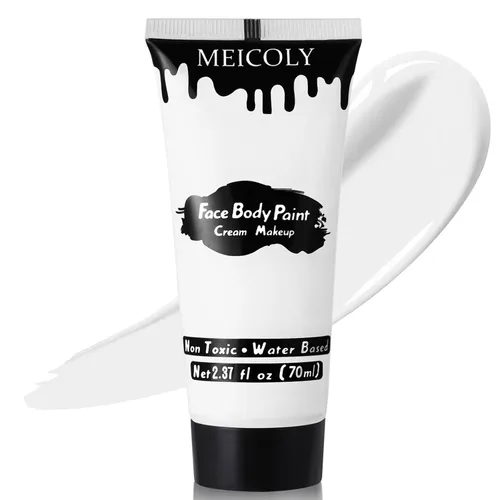 Vista 11 de MEICOLY Pintura facial y corporal en crema azul real, tubo grande de 2.37 oz a base de agua, pintura corporal completa para adultos y niños, tubo