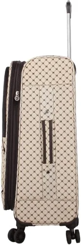 Vista 22 de Steve Madden Equipaje de diseñador, Chalet Gris Claro, Juego de maleta giratoria ligera expandible de 3 piezas - Juego de viaje
