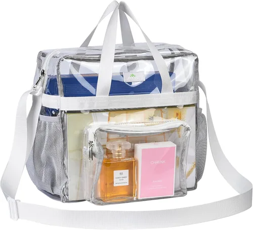 Vista 89 de MAY TREE Bolsa transparente para eventos en estadios de 12 x 6 x 12 pulgadas, bolsa de almuerzo transparente con correas reforzadas para trabajo