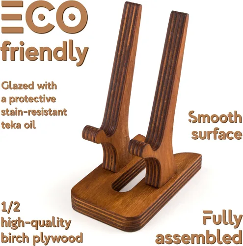 Vista 3 de Rostmary - Soporte de madera para teléfono celular para tableta, ideal para iPhone, iPad, Samsung, tabletas, lectores electrónicos, obras de arte