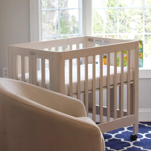 Vista 8 de Lullaby Earth Mini colchón para cuna de bebé, doble firmeza con protector extraíble lavable, transpirable para cuna de bebé, 38 x 24 pulgadas