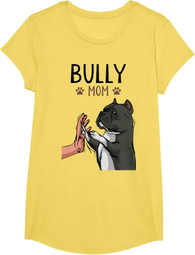 Vista 53 de American Bully Mom Cute Dog Mama Camiseta divertida para mujer, Blanco, S