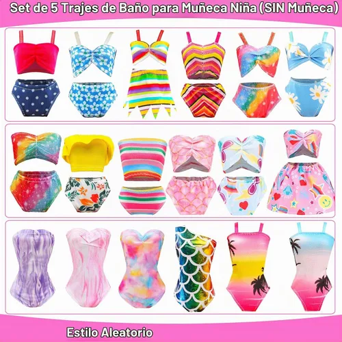 Vista 2 de 27 piezas de ropa y accesorios para muñecas de verano de 11.5 pulgadas