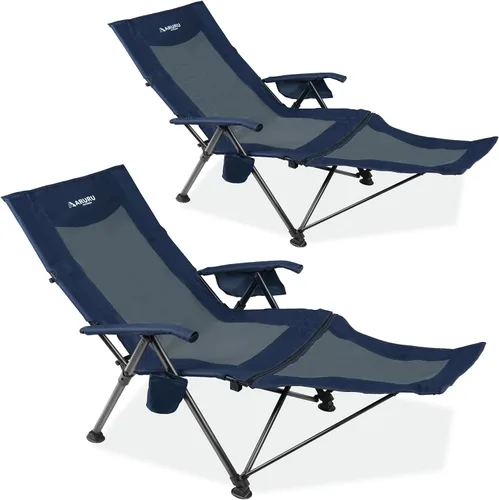 Vista 14 de Silla de camping reclinable para adultos, resistente, sillas reclinables plegables con respaldo alto ajustable de 6 posiciones, sillas de patio