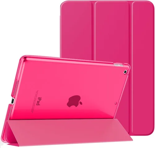 Vista 26 de MoKo - Funda compatible con iPad 2019, fina, ligera, inteligente, carcasa, cubierta de soporte con protector trasero traslúcido esmerilado 1-Oro Rosa