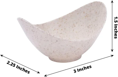 Vista 3 de Efavormart - Paquete de 24 tazas de postre de fibra de trigo ecológicas de 3 pulgadas, cuencos biodegradables para helado
