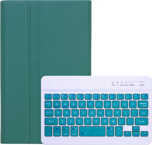 Vista 9 de Funda con teclado para Samsung Galaxy Tab A7 Lite 8.7" 2021, color verde oscuro
