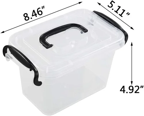 Vista 2 de Bringer Paquete de 6 mini cajas de almacenamiento de plástico de 1.5 L