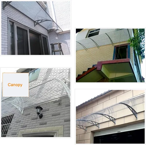 Vista 6 de Toldo para ventana o puerta delantera, protección contra la lluvia UV, protección contra el sol, pérgola silenciosa para techos, cubierta