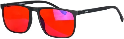 Vista 7 de SHINU Buen sueño Gafas de bloqueo de luz azul Hombres Lentes Rojas Anti Luz Verde Elimina la fatiga ocular Gafas Bluelight 078RD