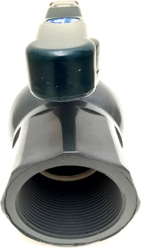 Vista 3 de Válvula de bola de PVC serie PRO de 3 pulgadas. Horario 80. Válvula de bola octogonal compacta de puerto completo