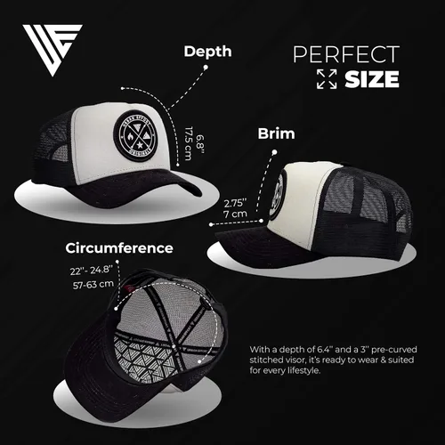 Vista 176 de Urban Effort Gorra trasera de malla, para hombres y mujeres, gorra de béisbol de 5 paneles, gran cierre a presión para caza y senderismo