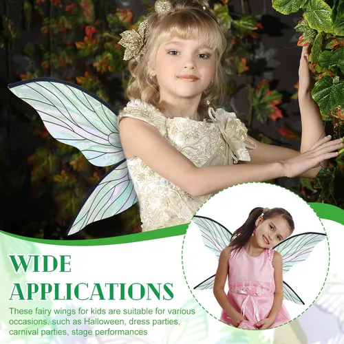Vista 7 de Jenaai 2 piezas de alas de hada de mariposa para Halloween, accesorios de disfraz para niñas y mujeres adultas con varita para fiesta de cosplay