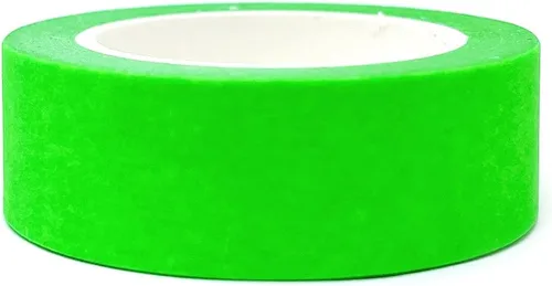 Vista 2 de Wrapables Cinta adhesiva Washi colorida, verde neón